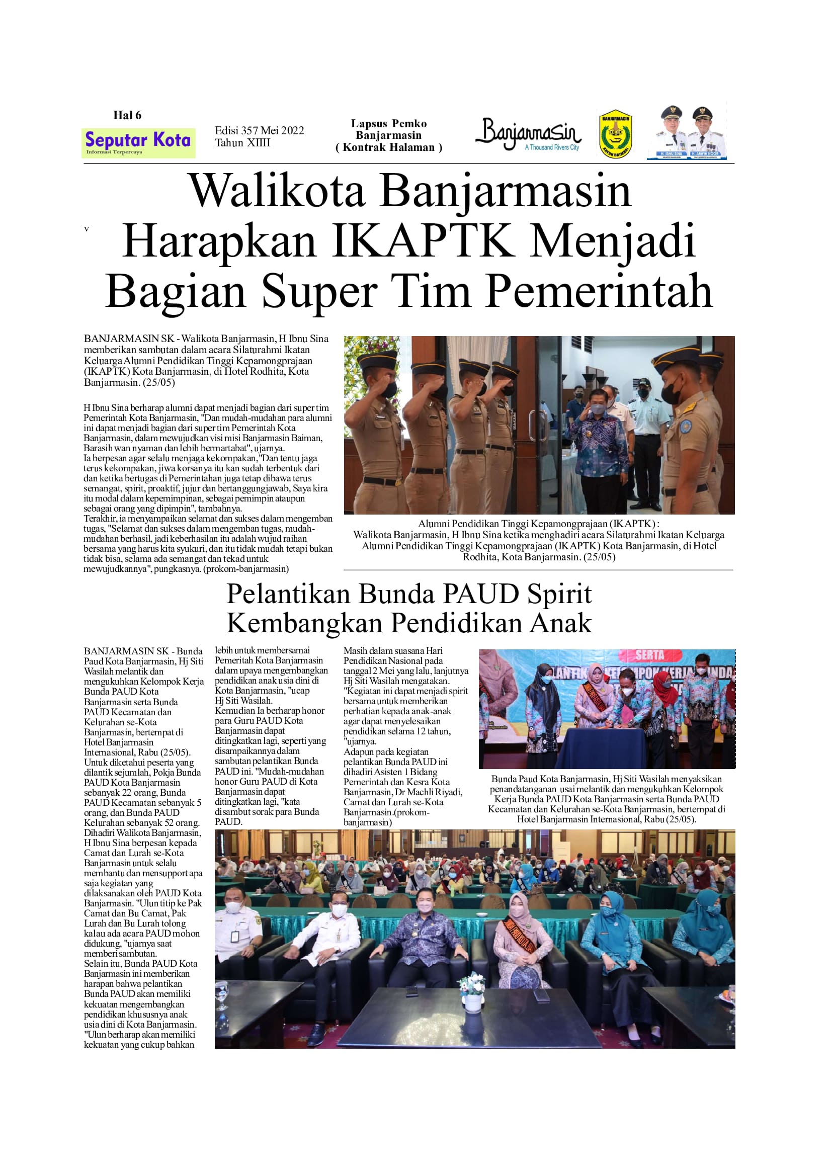 Seputar Kota Mei  2022  Hal 6  Bulan ke 2