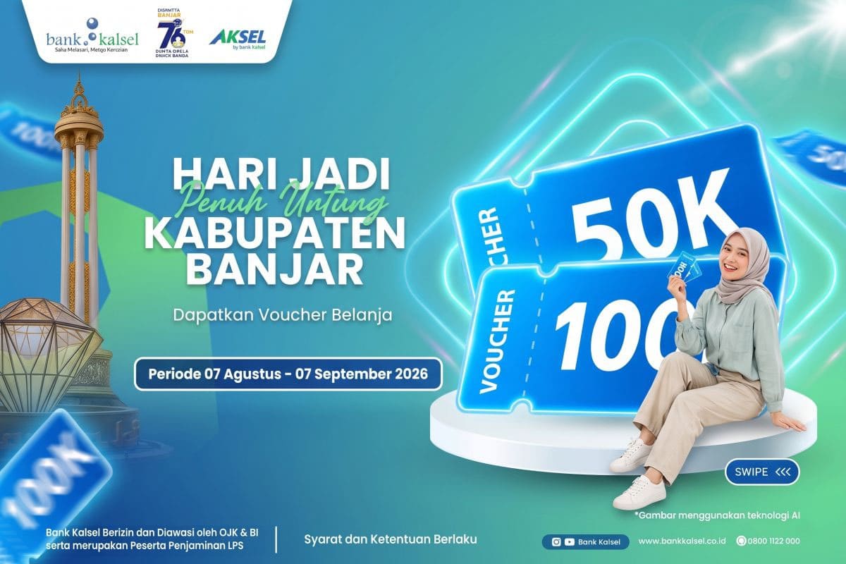 Bank Kalsel Bagi-bagi Voucher Belanja, Semarakan HUT ke-76 Kabupaten Banjar